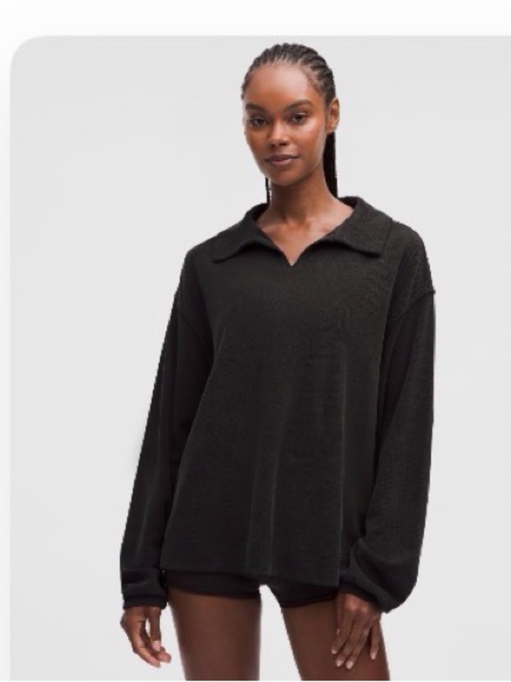 lululemon athletica Relaxed Collared Long Sleeve Top - Black